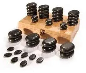 Spa Luxe Piece Essential Box Set Massage Stones Black