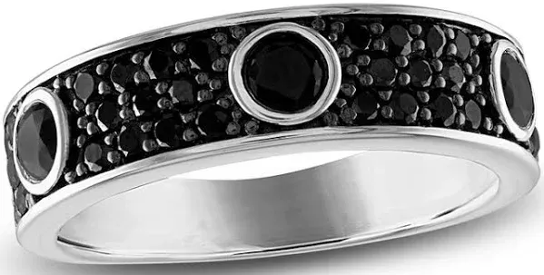 Sterling Silver Jared Men's Natural Black Spinel Ring