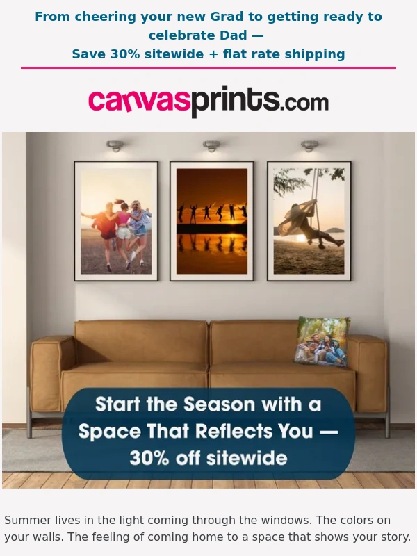 Canvas Prints - A new season,your favorite moments—30% Off