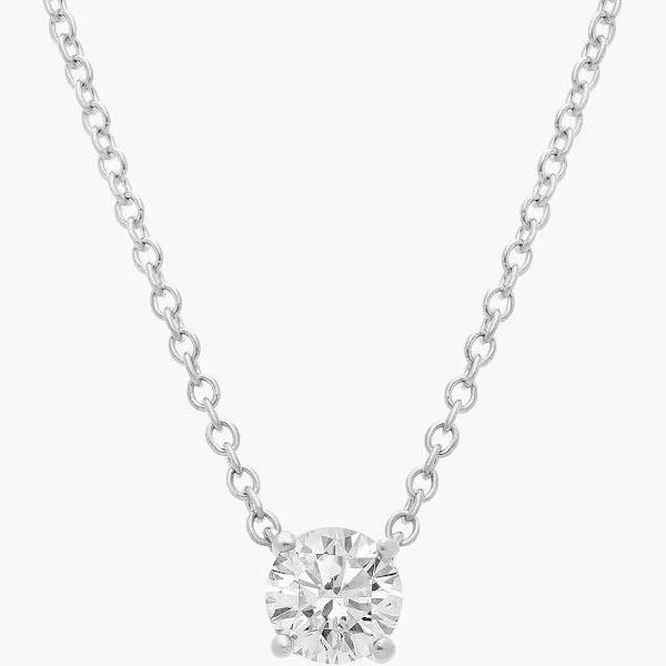 Blue Nile Four Prong Basket Solitaire Diamond Pendant Necklace In 14k
