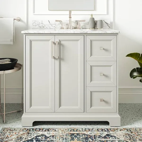allen + roth Pittman Muse 36-in Gray Undermount Single Sink Bathroom Vanity