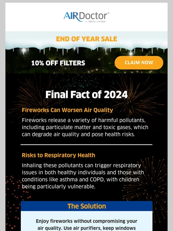 AirDoctor - Fireworks can pollute your air—AirDoctor purifiers can help
