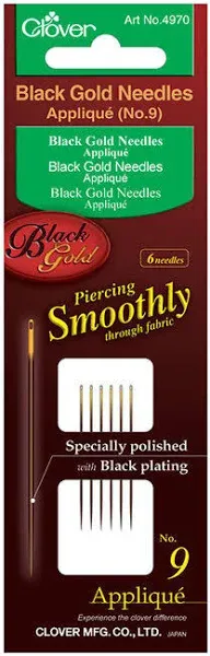 Clover Black Gold Applique/Sharps Needles