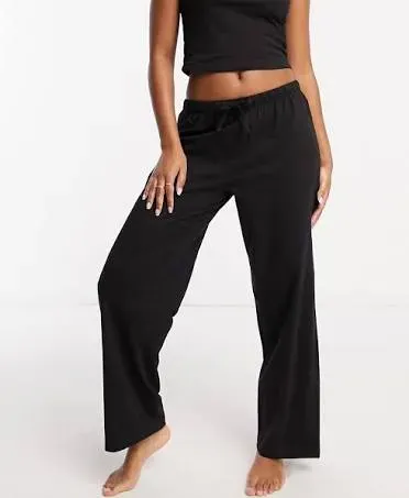 ASOS DESIGN mix & match cotton pajama pants in black