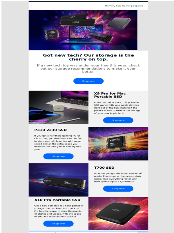 Crucial - Crucial storage to pair with your new gadgets