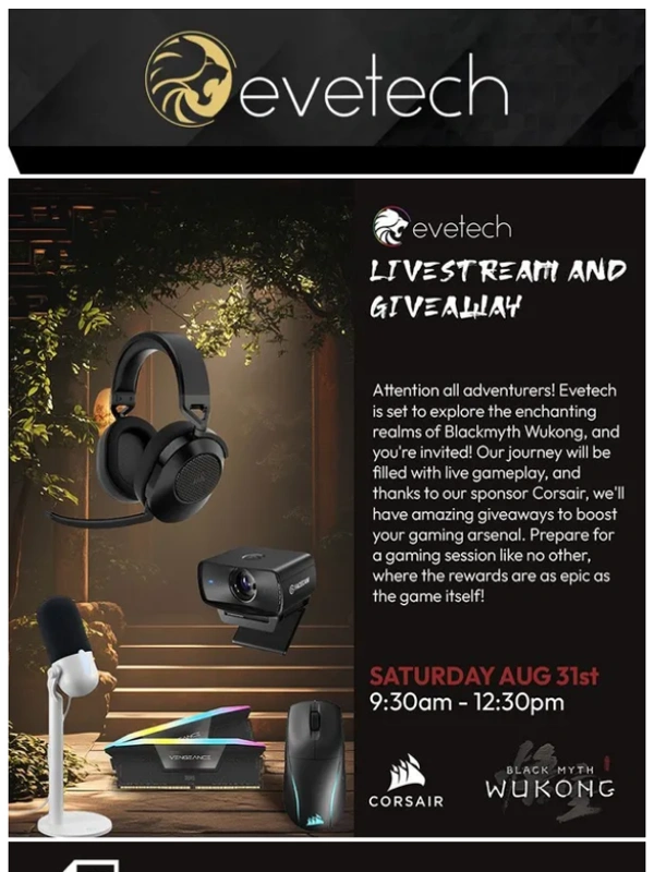 Evetech - Evetech x Corsair Black Myth: Wukong Livestream and Giveaway Part 2