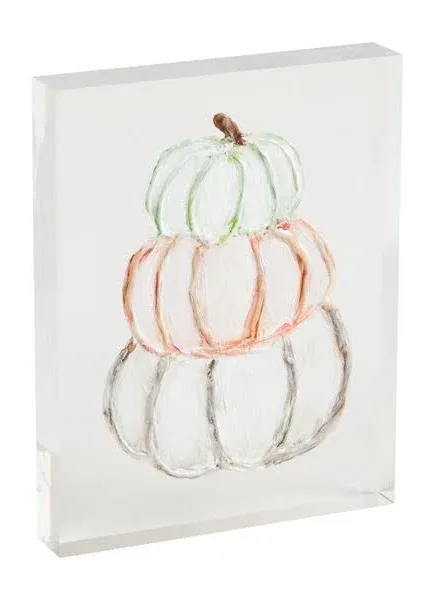 Mud Pie Stacked Acrylic Pumpkin Plaque