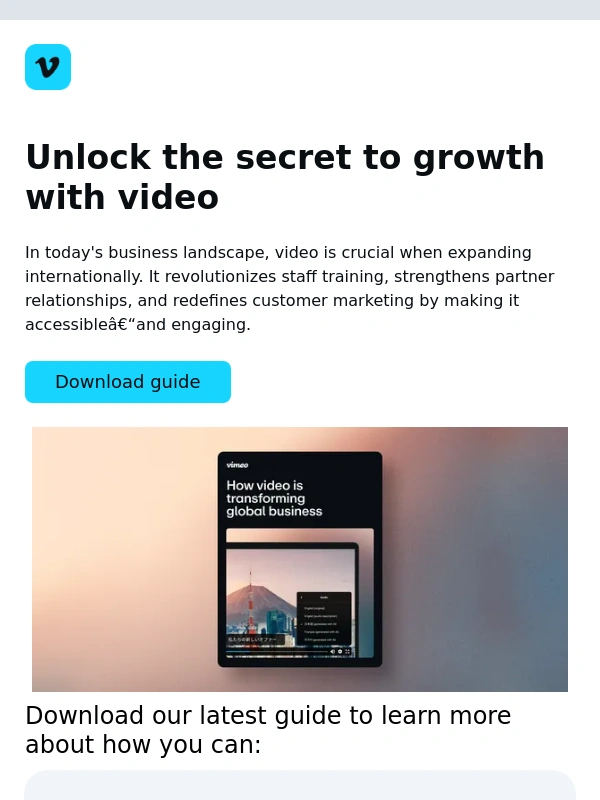 Vimeo - Transform your international growth strategy