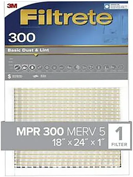 Filtrete Hvac Furnace Air Filter MPR 300 Merv 5