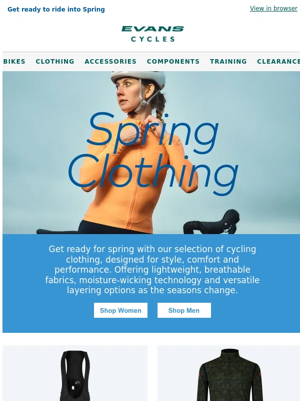 Evans Cycles - Spring cycling clothing