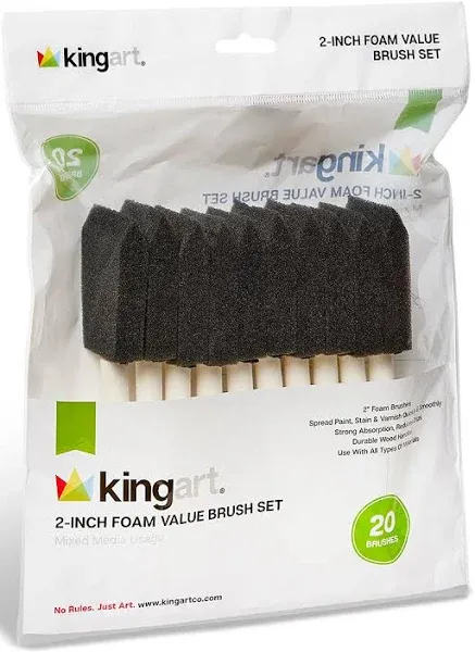 Kingart Foam Brush Value Pack 20/Pkg
