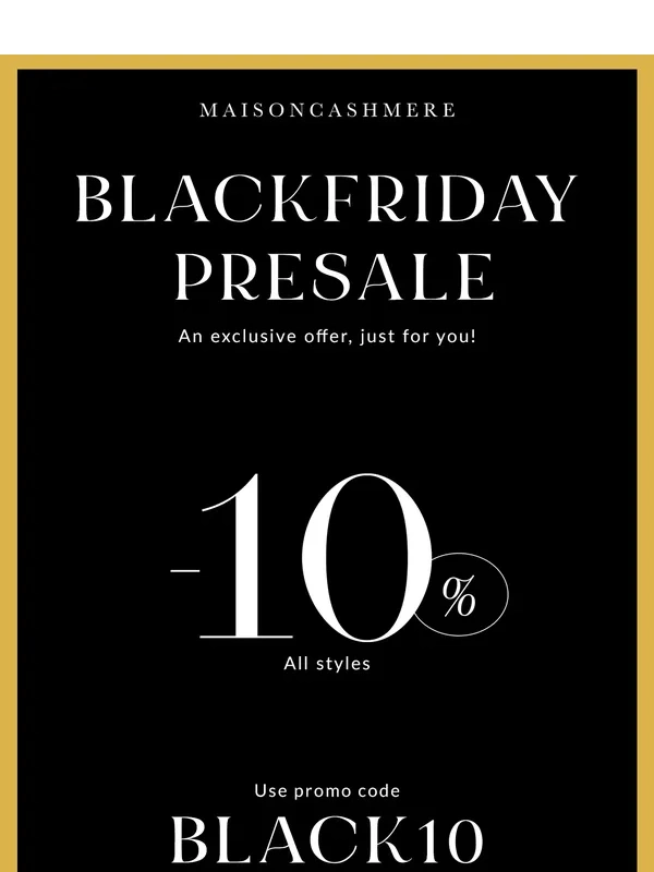Maison Cashmere - Black Friday presale: exclusive access