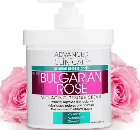 Advanced Clinicals Bulgarian Rose Anti Aging Rescue Cream Face