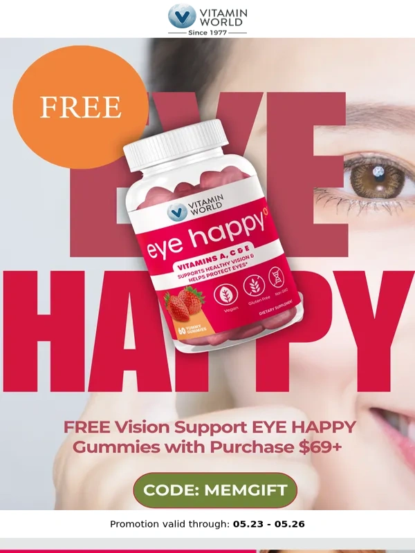 Vitamin World - FREE Eye Happy Gummies Here! ??