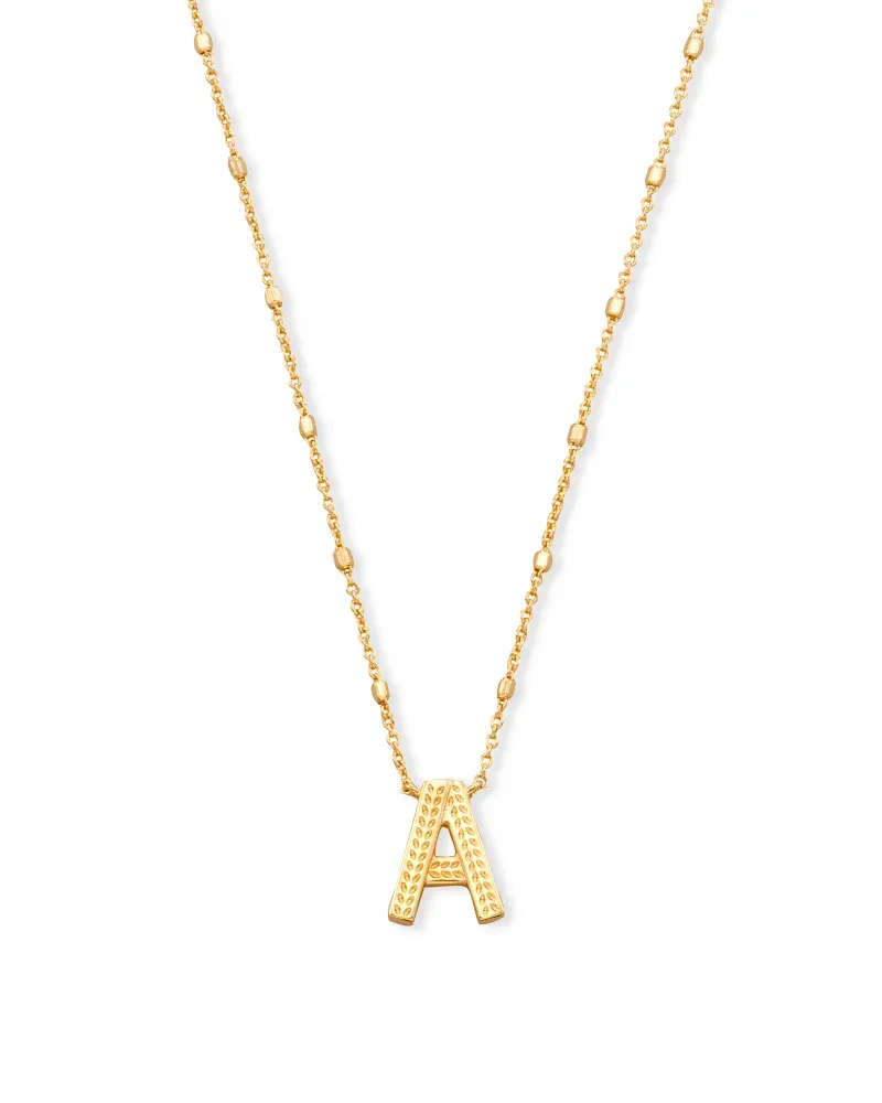 Letter Pendant Necklace in Gold