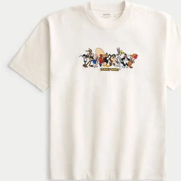 Hollister Men's Boxy Heavyweight Looney Tunes Graphic Tee