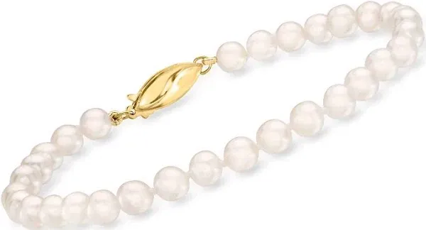 18kt Yellow Gold Cultured Akoya Pearl Bracelet
