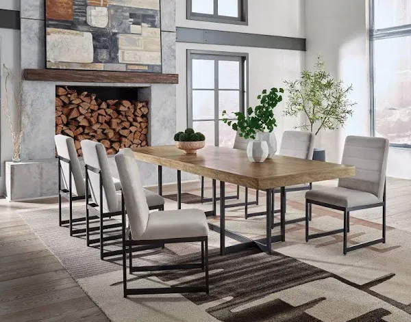 Tomtyn Light Brown Dining Table and 6 Chairs