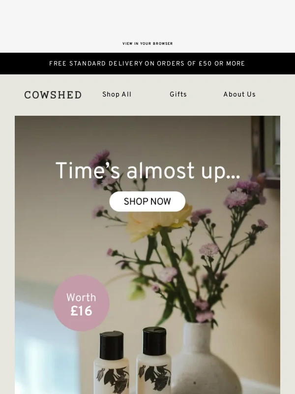 Cowshed - Your FREE gift awaits: last chance