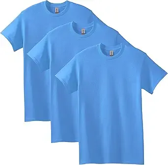 Gildan mens Heavy Cotton T-shirt, Style G5000, Multipack T Shirt, Carolina Blue (3-pack), Large US