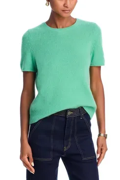 C by Bloomingdales Cashmere Short Sleeve Cashmere Shell Top