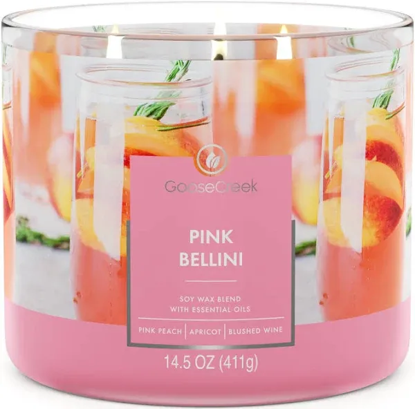 Goose Creek Pink Bellini 3-Wick Scented Candle