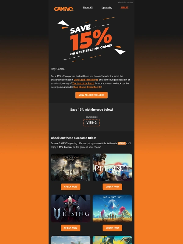 Gamivo - 15% off on top games: Clair Obscur,V Rising,Helldivers 2…and many,many more