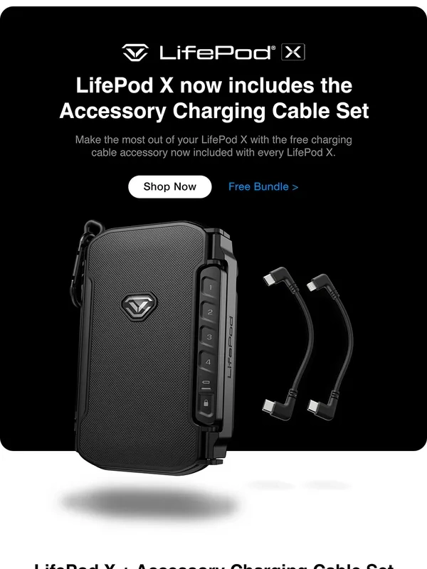 Vaultek Safe - LifePod X now includes the Accessory Charging Cable