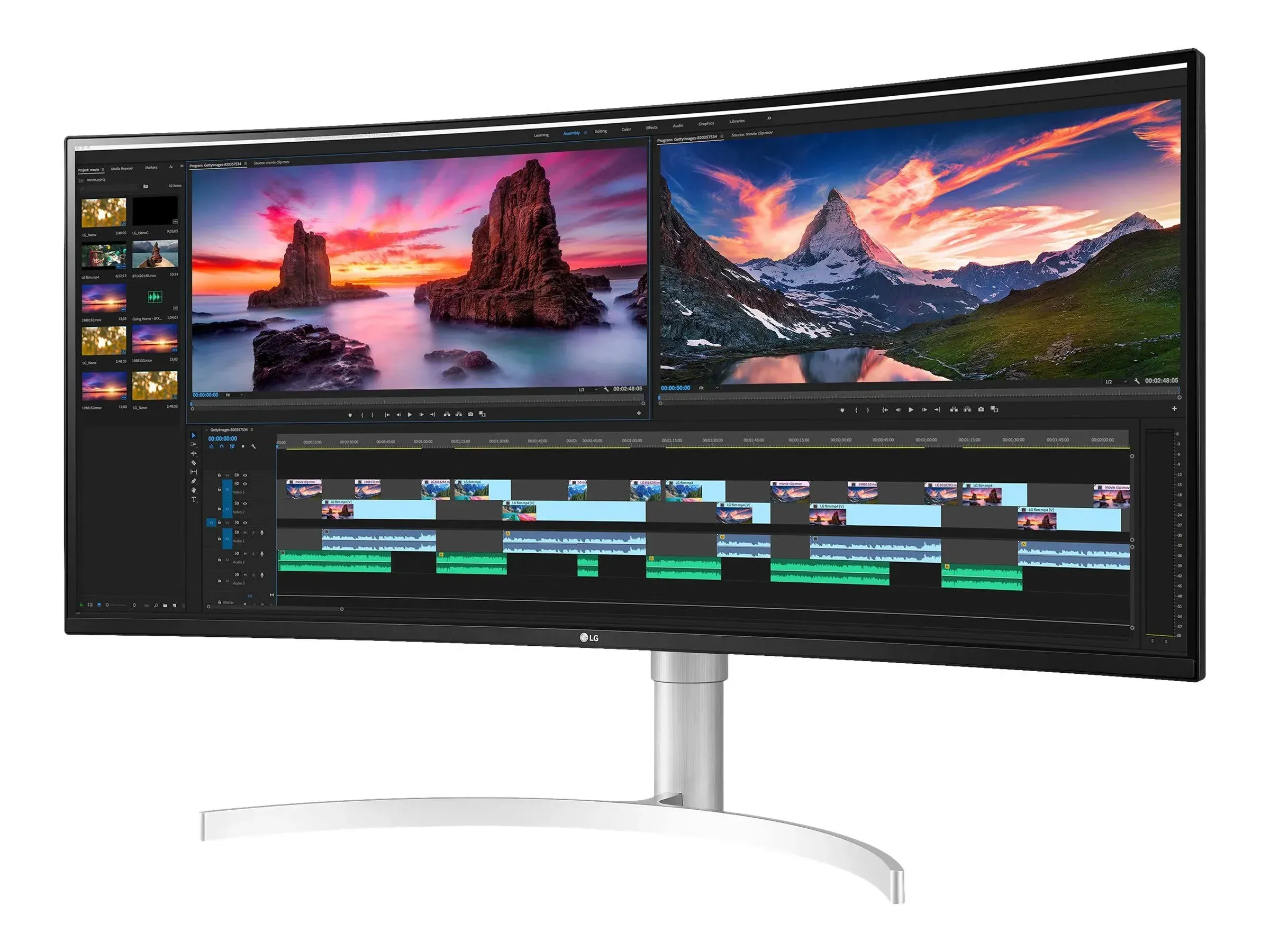 LG 38WN95C-W 38"" UltraWide QHD+ IPS Curved Monitor with Thunderbolt™ 3 Connectivity