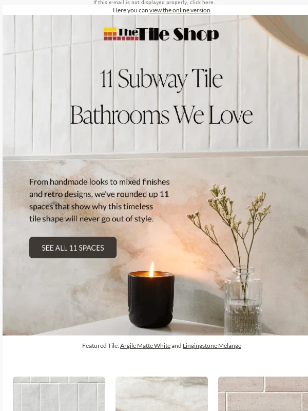 The Tile Shop - 11 Subway Tile Bathrooms We Love
