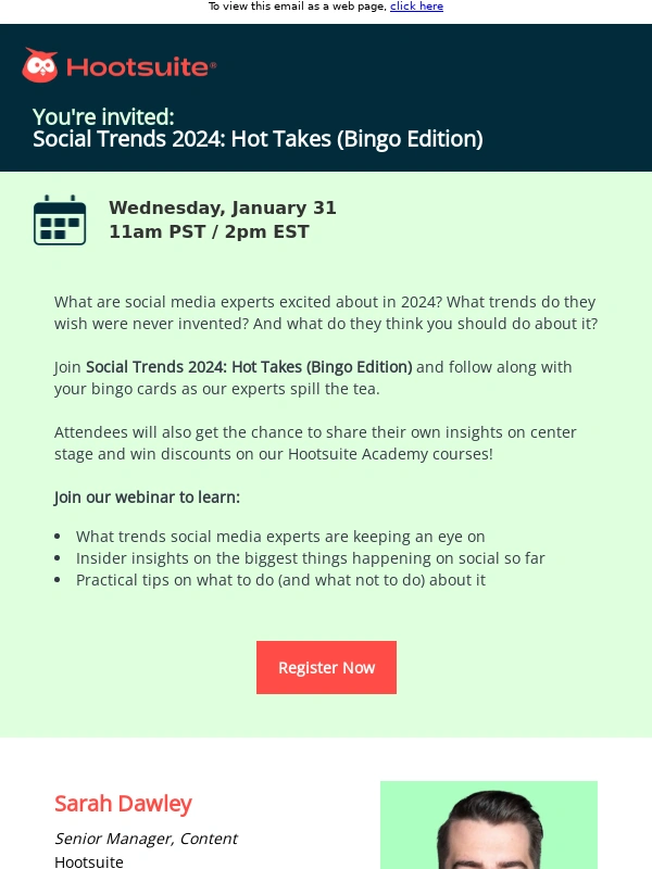 HootSuite - You’re invited! Social Trends 2024: Hot Takes (Bingo Edition)