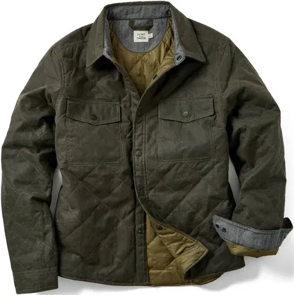 Flint and Tinder Men's Quilted Waxed Canvas Shirt Jacket