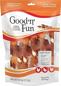 4-Oz Good'N'Fun Triple Flavored Rawhide Kabobs for Dogs $2.54 w/ S&S + Free Shipping w/ Prime or on $35+
