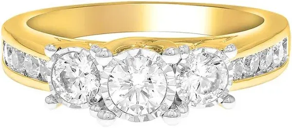 Signature Collection 1/2 ct. tw. Round Brilliant Cut Diamond Three-Stone Engagement Ring in