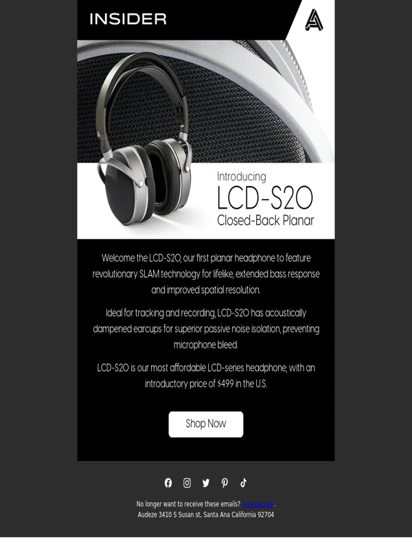 Audeze - NEW LCD-S20 Closed-Back Planar Headphone is a Game-Changer for Tracking and Recording