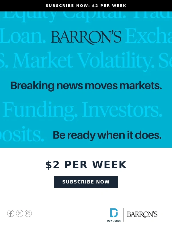 Barron's - Expert Insights and Analysis for Just $2/Week