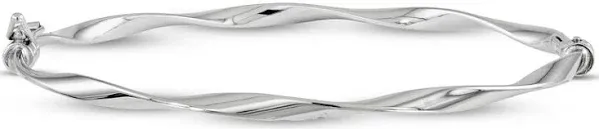 14K Yellow Gold Twisted Hinged Bangle