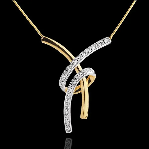 20 Diamonds Sensual Necklace in Yellow Gold