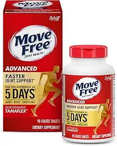 Move Free - Advanced 5-Day Joint Support Supplement, 90 Count, Turmeric & Tamarind, Joint Health