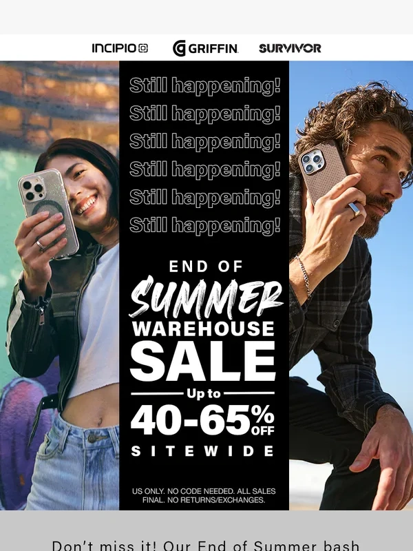 Incipio - THIS IS NOT A TEST —Up to 65% Off Sitewide