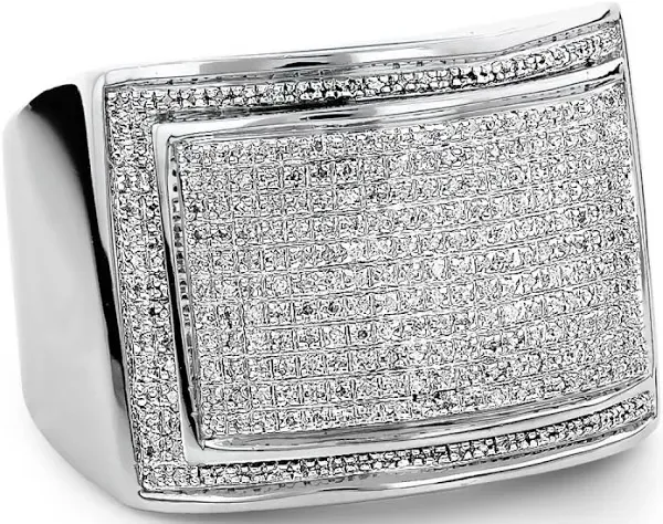 0.86ct Diamond Silver Ring for Men