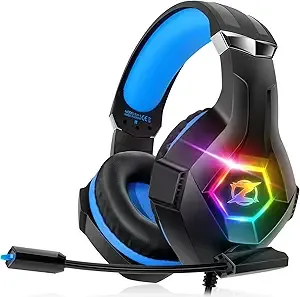 Gaming Headphones W/Noise Cancelling Mic & RGB Light