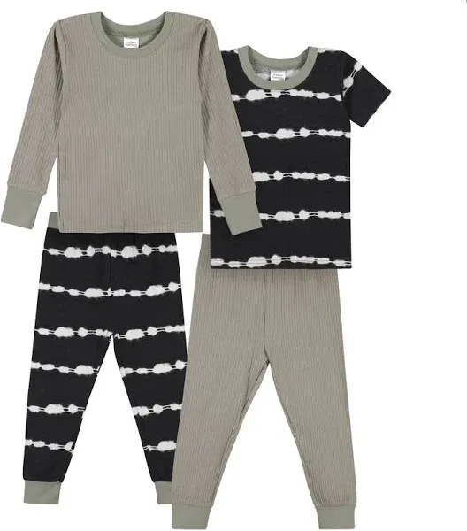 Modern Moments by Gerber 4-Piece Tie Dye Stripe Snug-Fit Cotton Pajamas