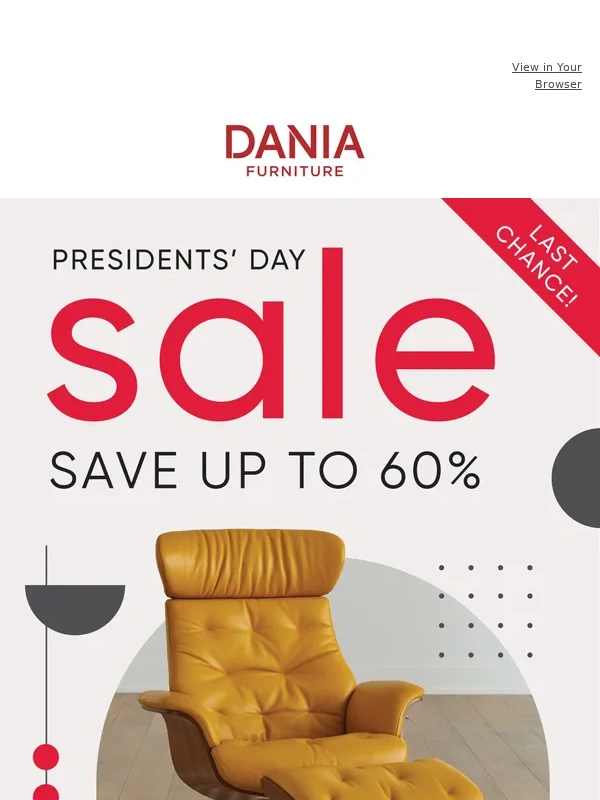 Dania Furniture - LAST CHANCE I Up to 60% off
