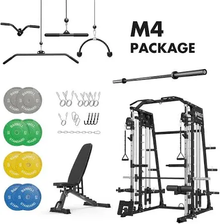 MIKOLO M4 Home Gym Package Black / Red / Red