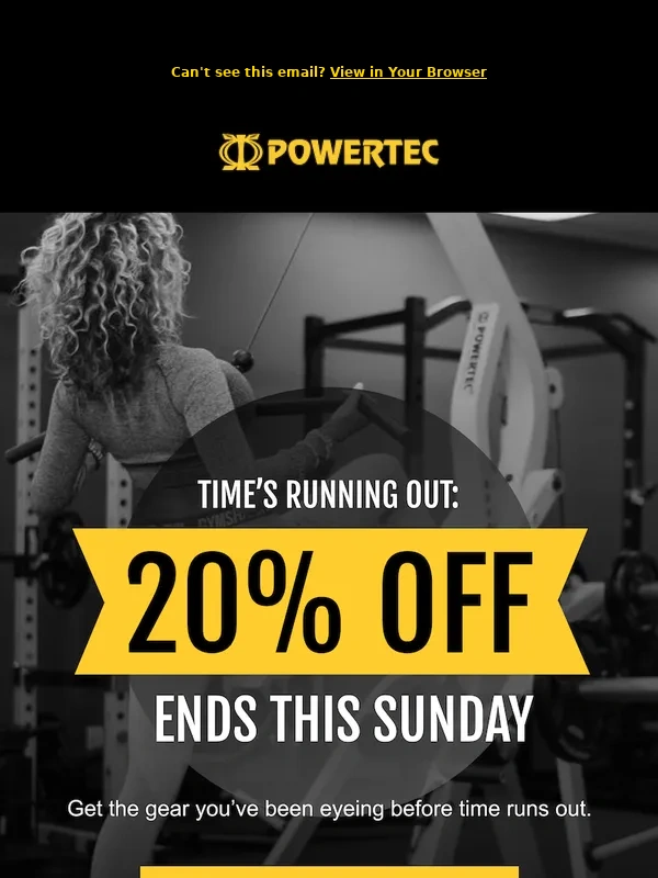 Powertec - Our 20% OFF Sitewide Sale Ends TONIGHT! ⏳
