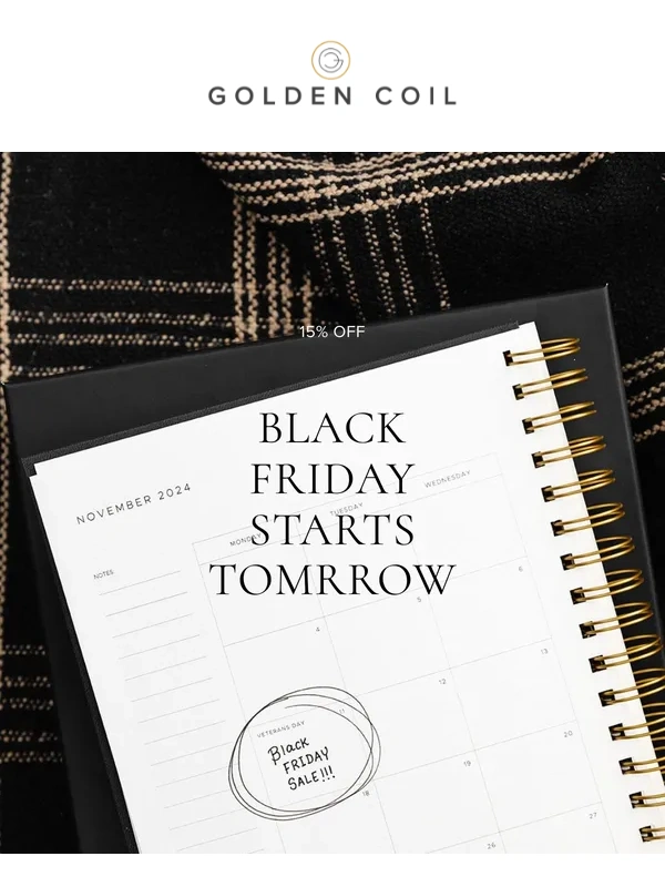 Golden Coil - Our BLACK FRIDAY SALE starts TOMORROW!