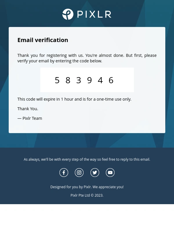 Pixlr - PIXLR: Email Verification