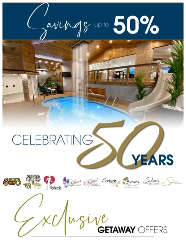 Sybaris - SAVE up to 50% - Celebrating 50-Years!