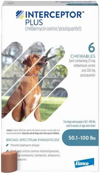 Interceptor Plus for Dogs 50.1-100 lbs Blue